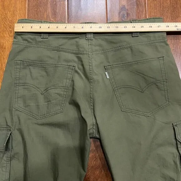 Levi's Regular Fit Ripstop Cargo Military Green Straight Pants Mens Size 34 x 32 - Picture 7 of 9